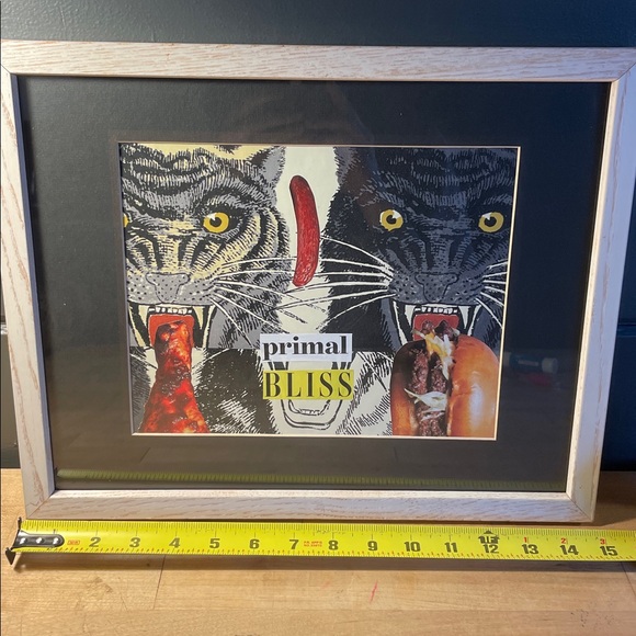 Handmade Collage for Carnivores Framed Luxe Wall Art w Tigers and Meats! - Picture 4 of 5